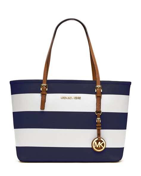 michael kors blue and white striped wallet|michael kors optic white handbags.